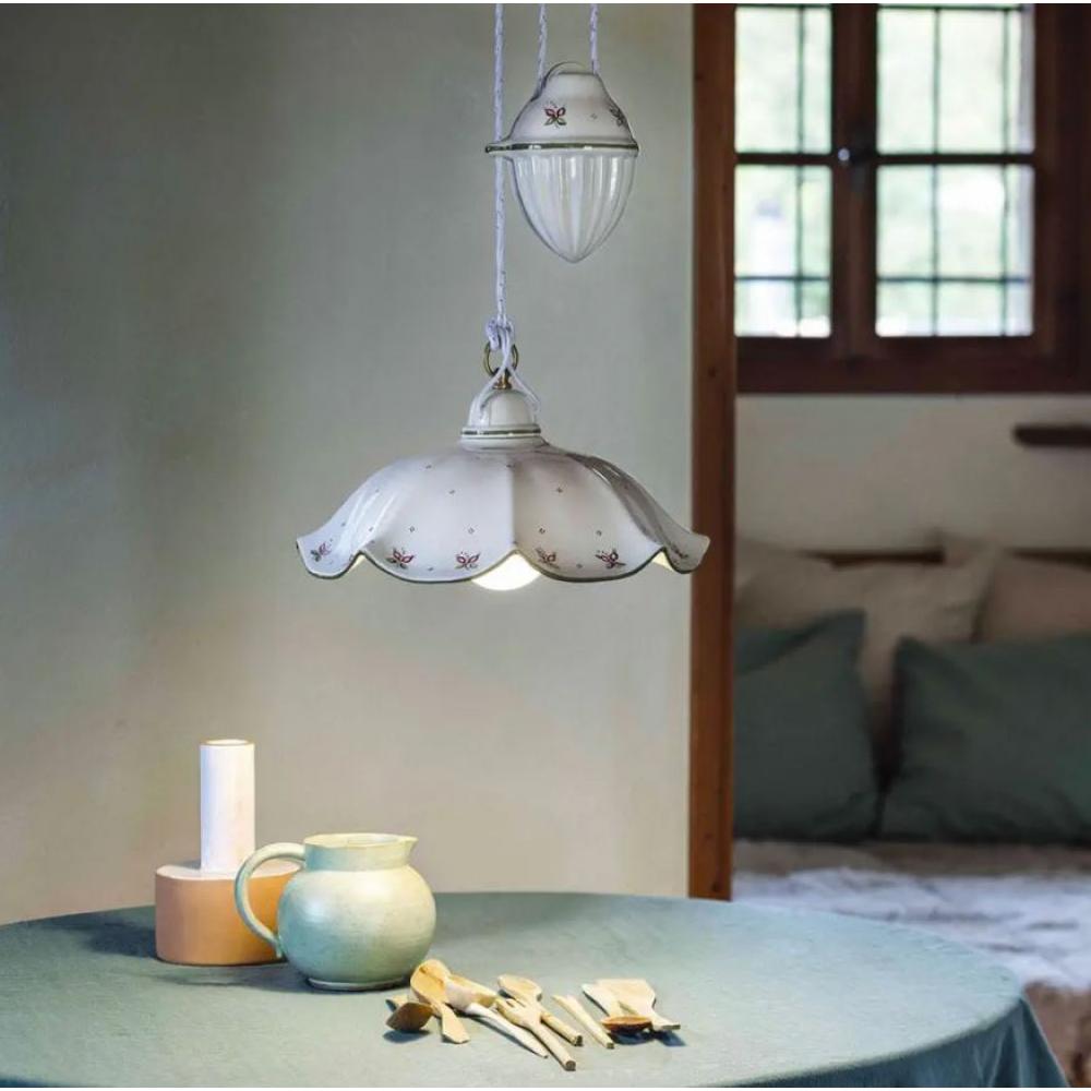 ellensulyos lampa keramia kezzel festett ferroluce olasz toszkan mintas ebedlo asztal fole nyaralo felujitas lampa vilagitas logos mennyezeti lameridiana lakberendezes.jpg
